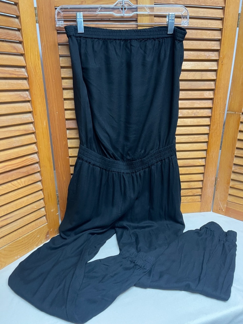 Sunday Best Black Strapless Jumpsuit with Elastic Waist